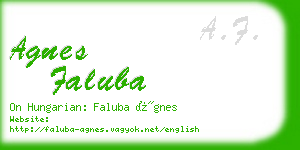 agnes faluba business card